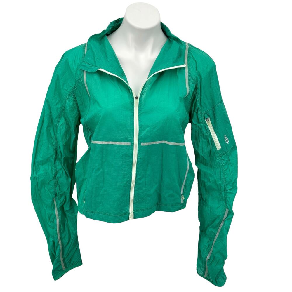 Free People Womens Great Escape‎ Run Windbreaker SZ M Green Athletic Cropped Gym
